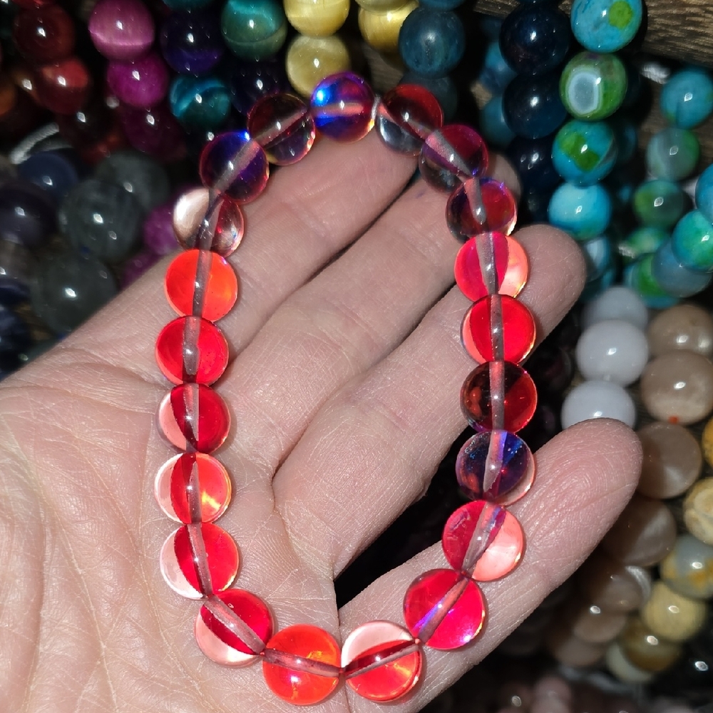 10mm Austrian Aura Crystal Bracelet